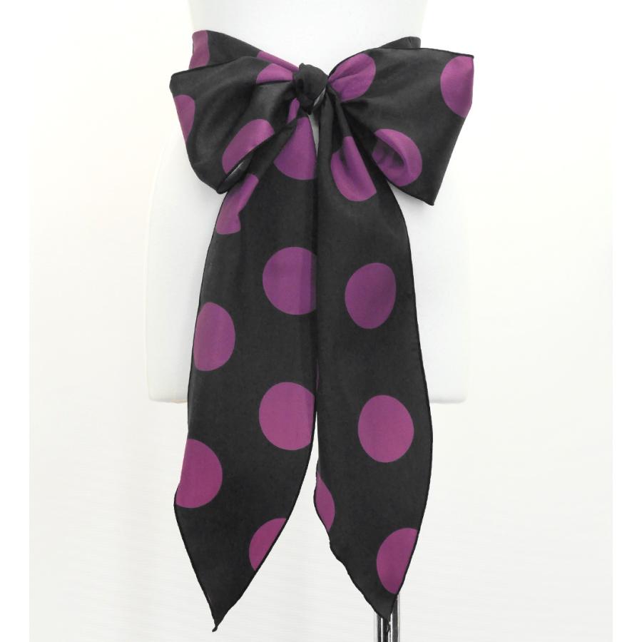 フラメンコ ロングサーキュラースカート リボン付き 水玉 ダークパープル×ピンク FS-58 |  | 05