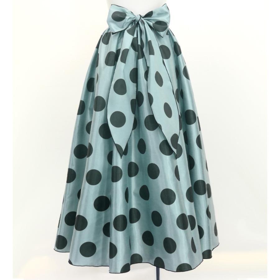フラメンコ ロングサーキュラースカート リボン付き 水玉 グレー×ダークグレー FS-59 |  | 01
