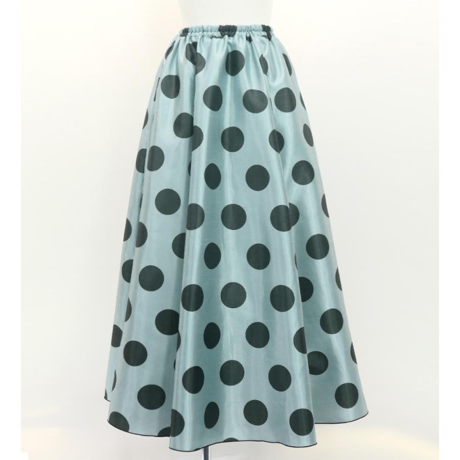 フラメンコ ロングサーキュラースカート リボン付き 水玉 グレー×ダークグレー FS-59 |  | 02