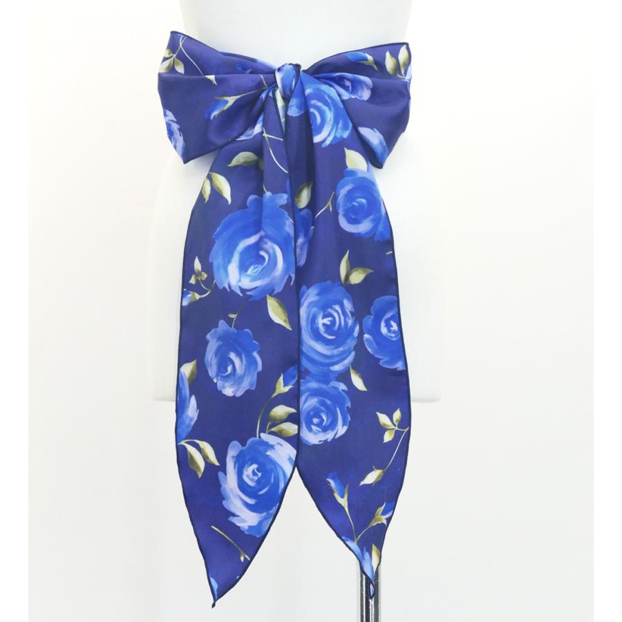 フラメンコ ロングサーキュラースカート リボン付き ローズ ブルー FS