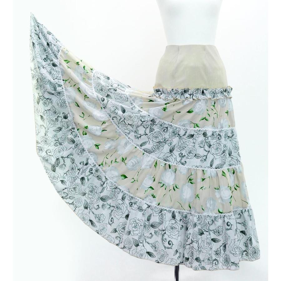 フラメンコ ティアードスカート ローズ ベージュ S-Lサイズ FS-67 |  | 01