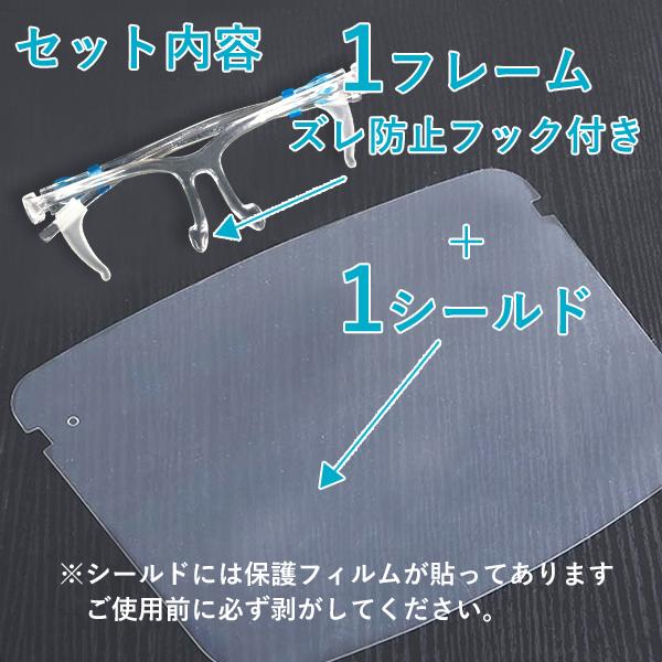 フェイスシールド メガネ型 1セット ズレ防止フック付き Fshield 1set Fshield 1set Emika 通販 Yahoo ショッピング
