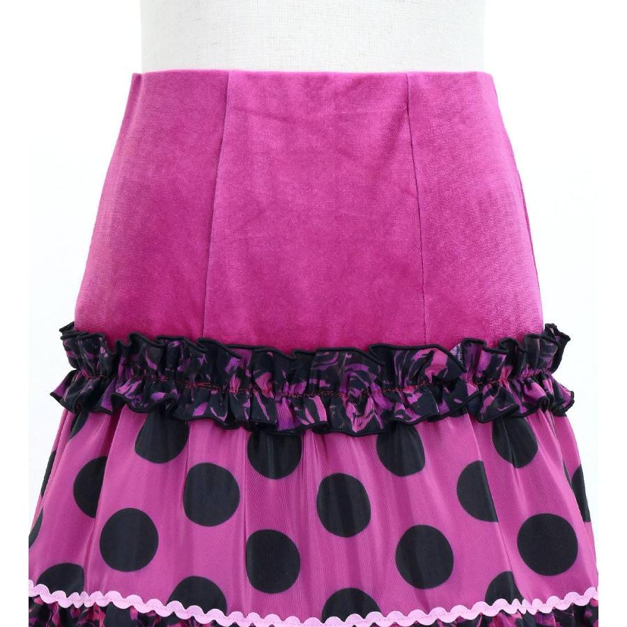 キッズ フラメンコ ティアードスカート 水玉×ローズ ワイン×ブラック 120・140サイズ FSp-10 |  | 04