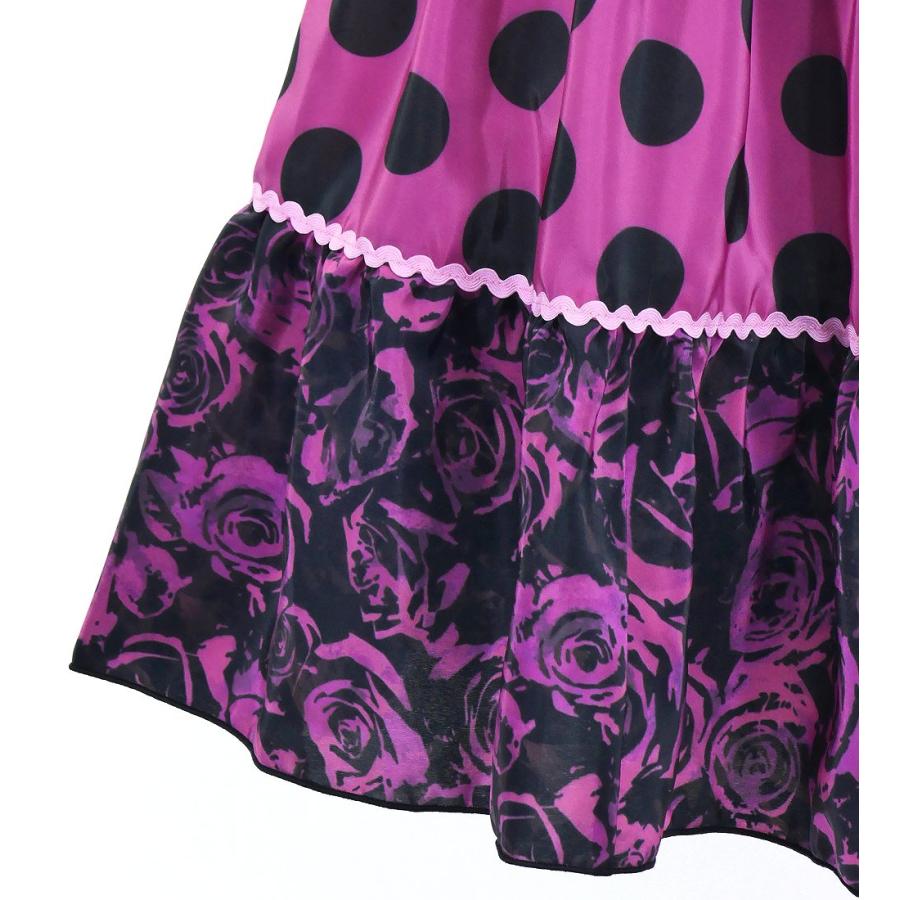キッズ フラメンコ ティアードスカート 水玉×ローズ ワイン×ブラック 120・140サイズ FSp-10 |  | 05