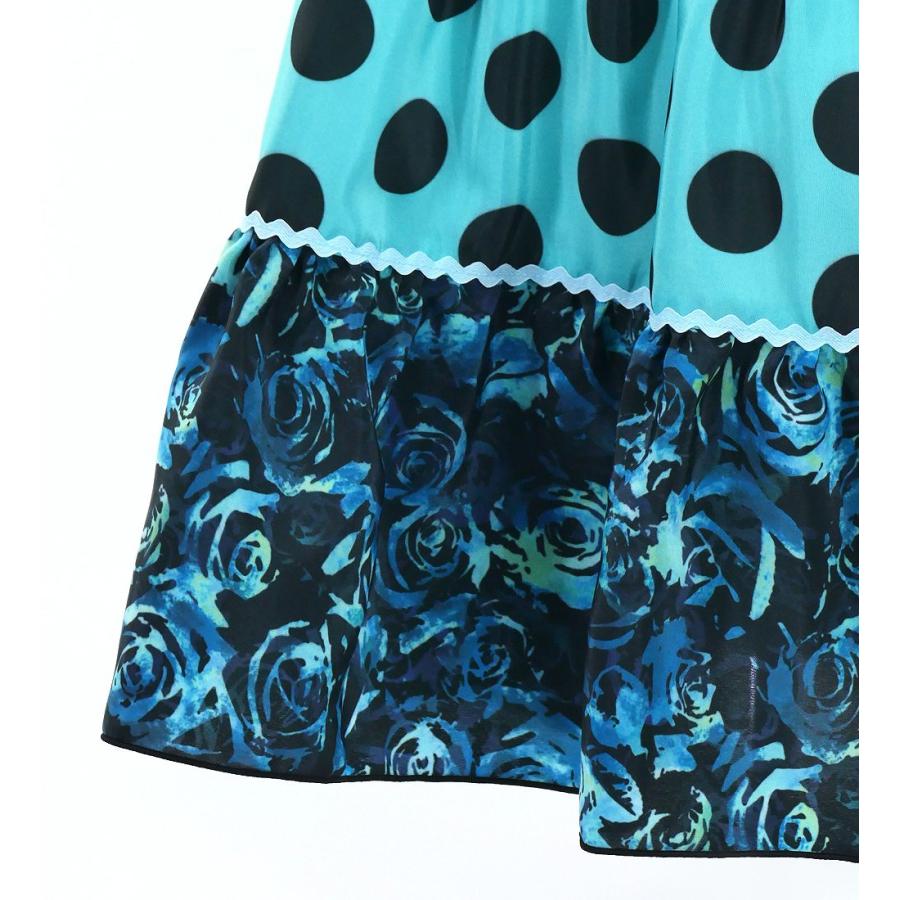 キッズ フラメンコ ティアードスカート 水玉×ローズ ライトブルー×ブラック 120・140サイズ FSp-11 |  | 05