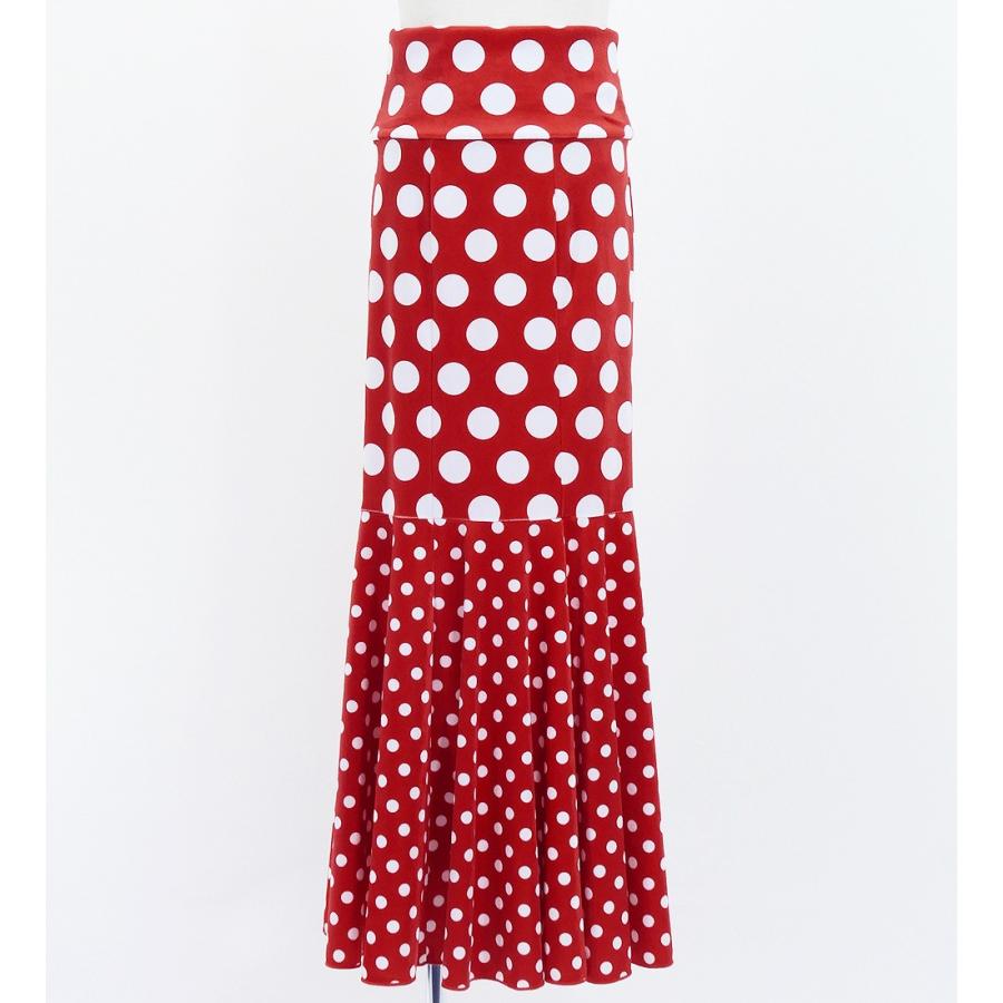 キッズ フラメンコ ハイウエストマーメイドスカート 水玉 レッド×ホワイト 120・140サイズ FSp-17 |  | 02