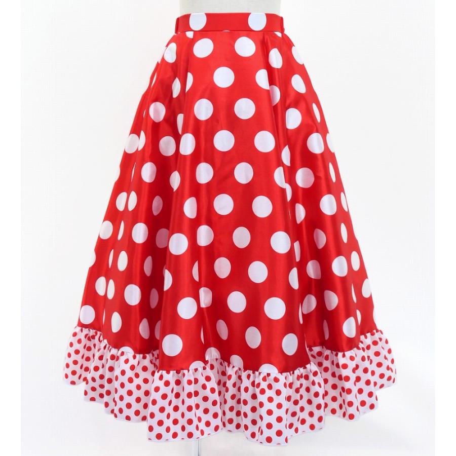 キッズ フラメンコ フリル ロングサーキュラースカート 水玉 レッド×ホワイト 120・140サイズ FSp-2 |  | 02