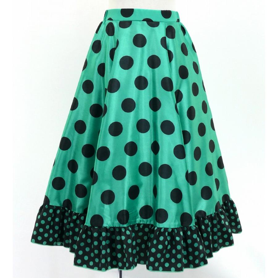 キッズ フラメンコ フリル ロングサーキュラースカート 水玉 ターコイズブルー×ブラック 120・140サイズ FSp-3 |  | 02