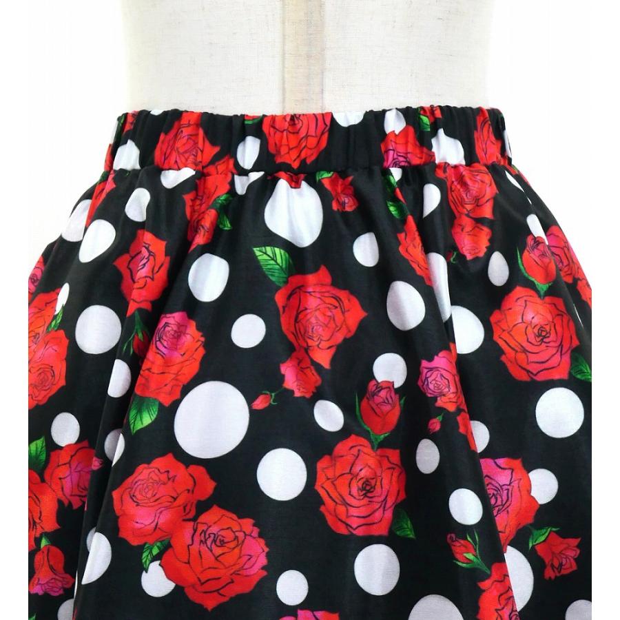 キッズ フラメンコ フリル ロングサーキュラースカート ローズ×水玉 ブラック×レッド 120・140サイズ FSp-6 |  | 05