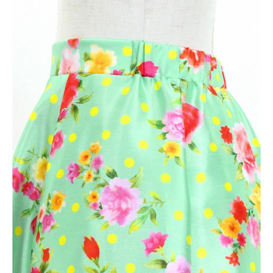 キッズ フラメンコ フリル ロングサーキュラースカート ローズ＆カーネーション ライトグリーン 120・140サイズ FSp-8 |  | 04