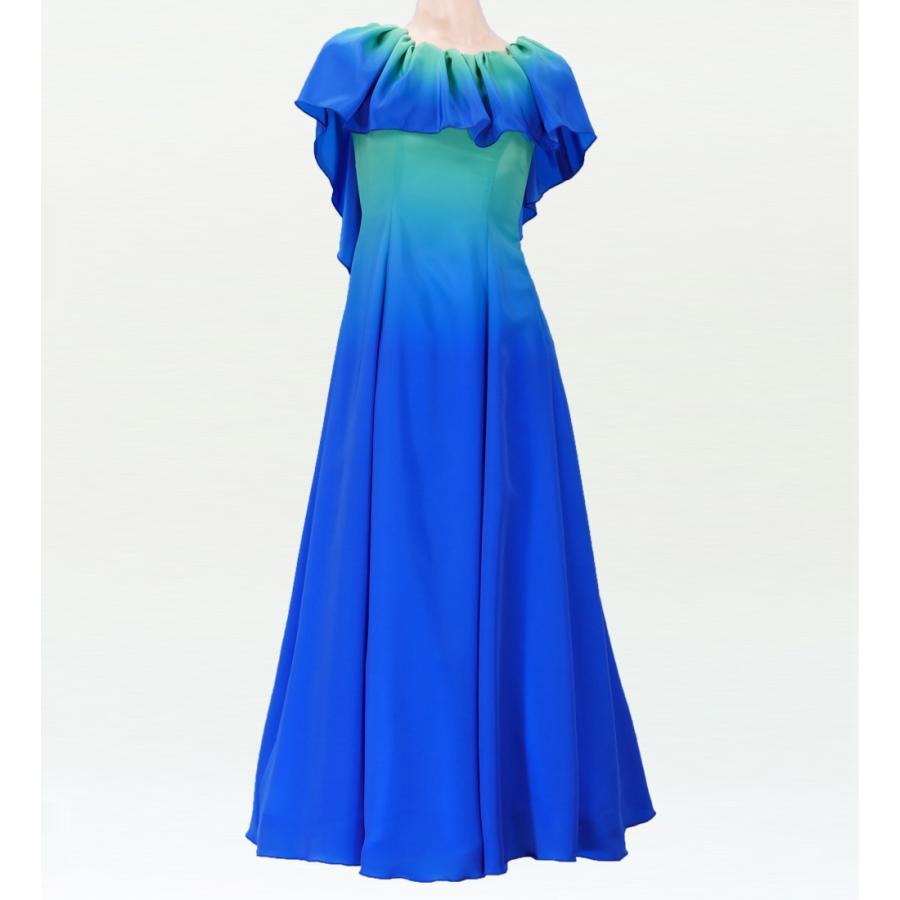 フラドレス [S・M・Lサイズ] ストラップレス ロング丈 グリーン×ブルー J2288grbl | 