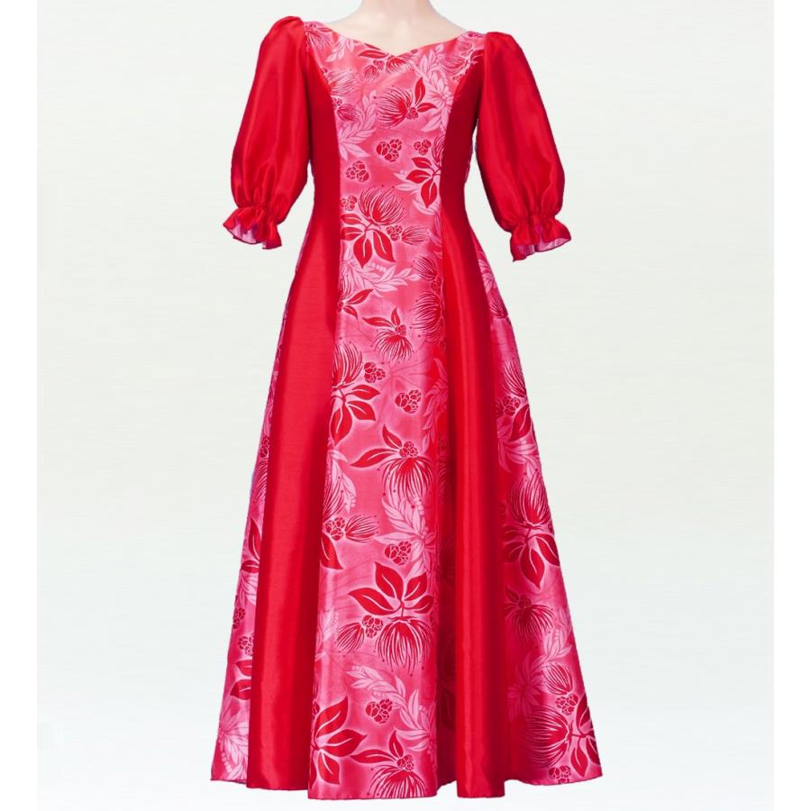 フラダンス [S-LLサイズ] ムームー ロング丈 シャンタン袖口