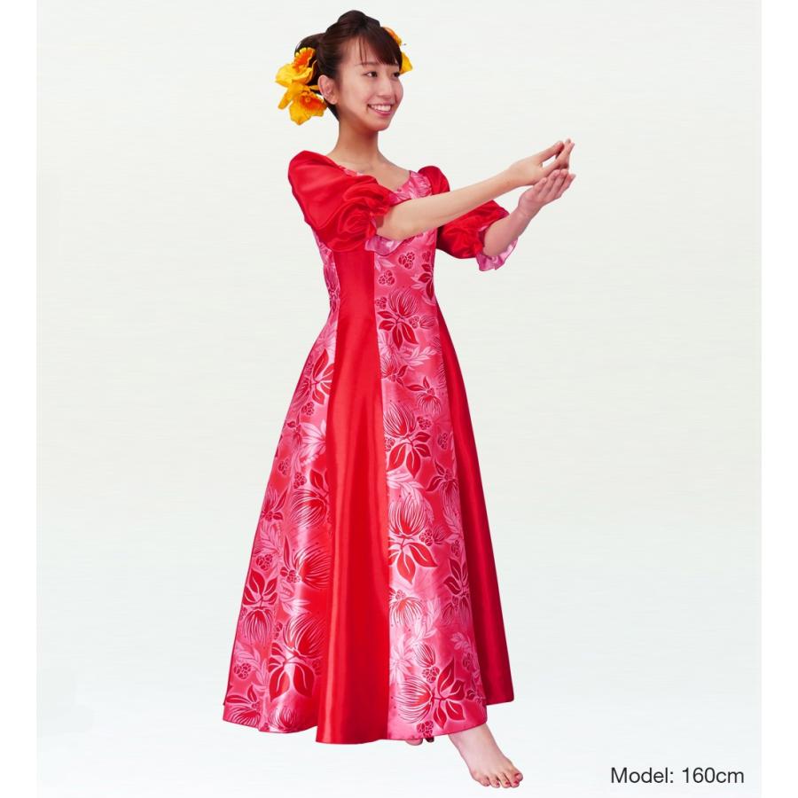 フラダンス [S-LLサイズ] ムームー ロング丈 シャンタン袖口ドレス