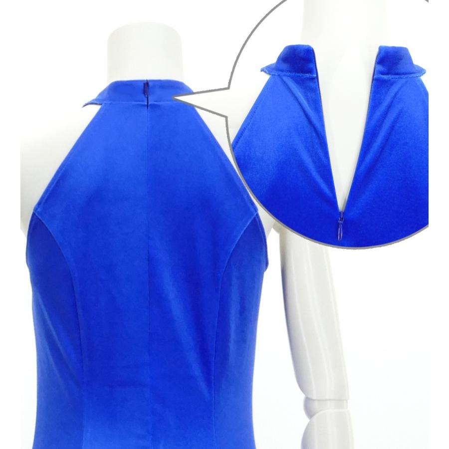 フラダンス　アメリカンスリーブのブルードレスＡ フラドレス [S・M・Lサイズ] ベロア アメリカンスリーブ ロング丈