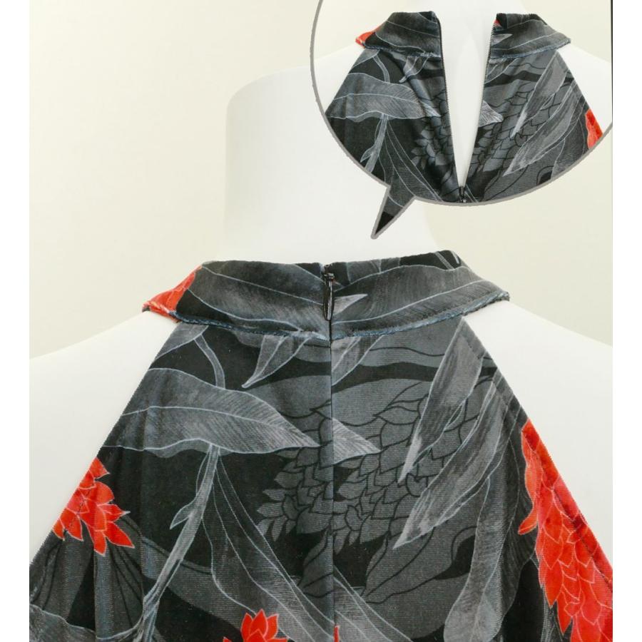 フラドレス [Mサイズ] ベロア アメリカンスリーブ ロング丈 グレー J2713gyM 