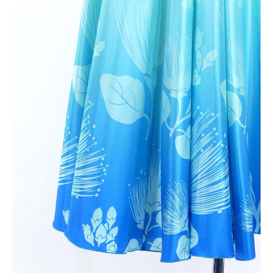 フラダンス [S・M・Lサイズ] ロングサーキュラースカート シャンタン ブルー J2716bl |  | 04