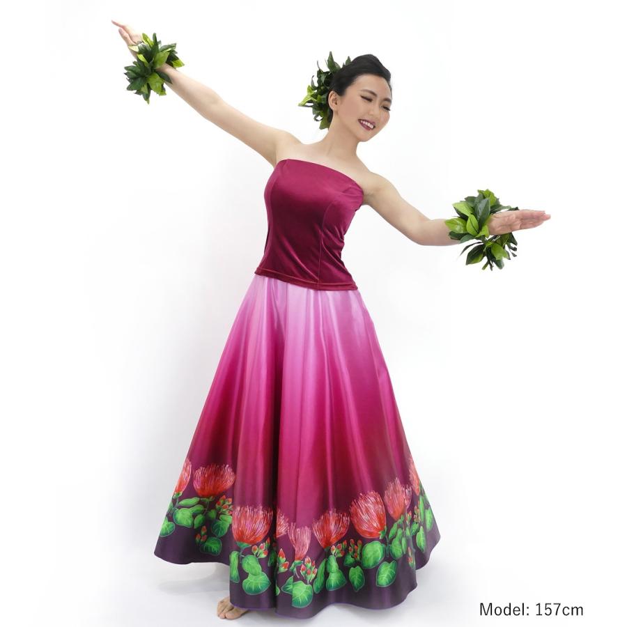 フラダンス [S・M・Lサイズ] ロングサーキュラースカート シャンタン