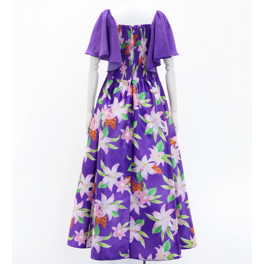 フラドレス [S・M・Lサイズ] フレア袖 ロング丈 リリー パープル