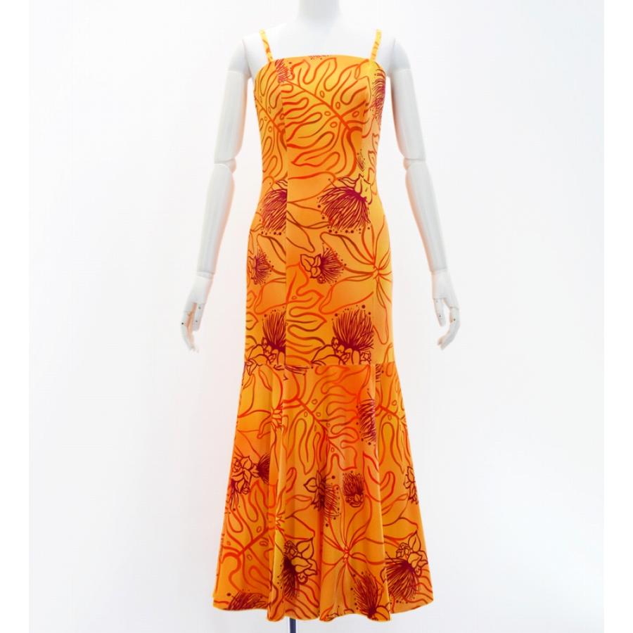 フラドレス [S・M・Lサイズ] ムームー ロング丈 レフア オレンジ J2875or | 