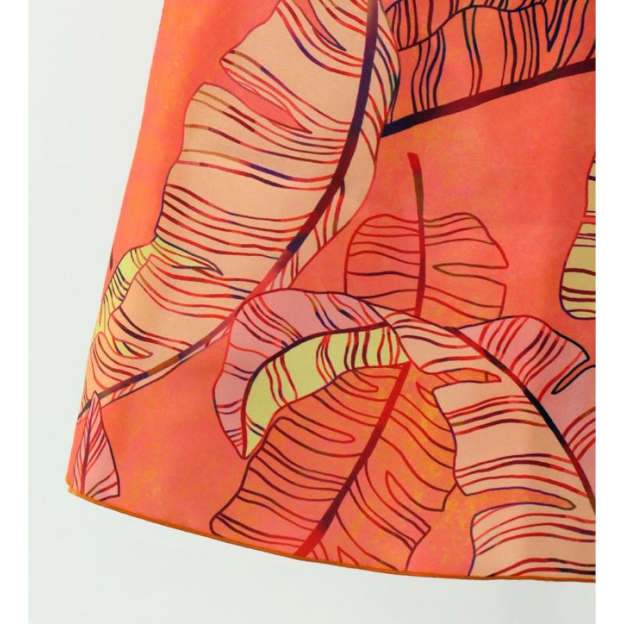 フラドレス [S・M・Lサイズ] ロング丈 ケープドレス バナナリーフ オレンジ J3036or |  | 05