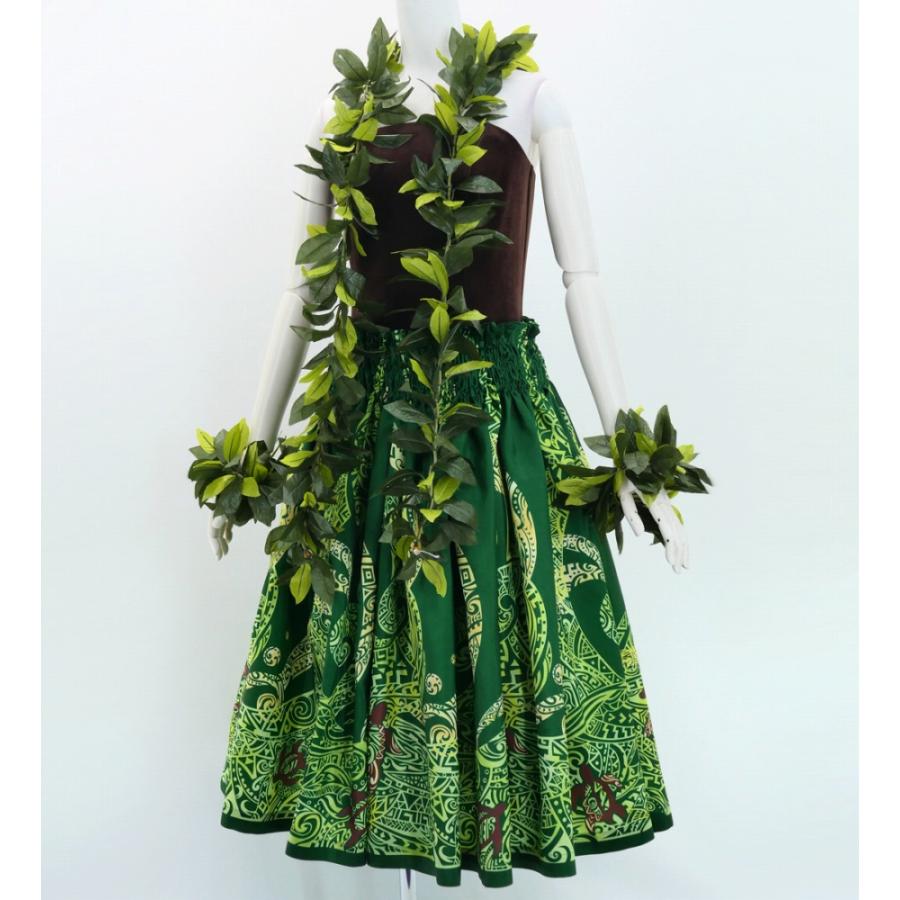 フラダンス シャンタン パウスカート シングル ホヌ×カヒコ グリーン