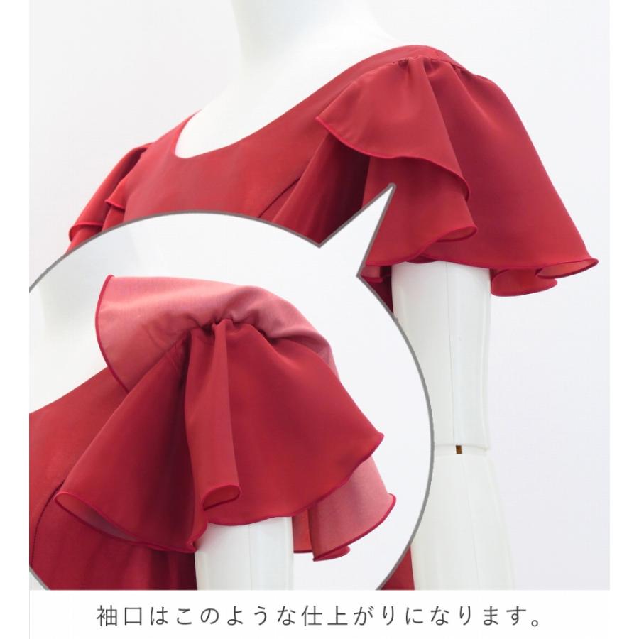 フラドレス [S・M・Lサイズ] 重ねフリル袖 ロング丈 レフア