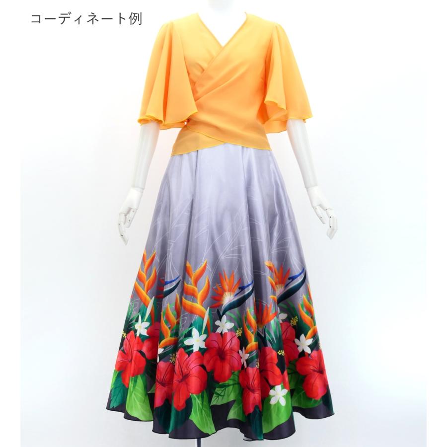 フラダンス フリル袖 カシュクール コシボブラウス ライトオレンジ S・M・Lサイズ J3085lor |  | 04