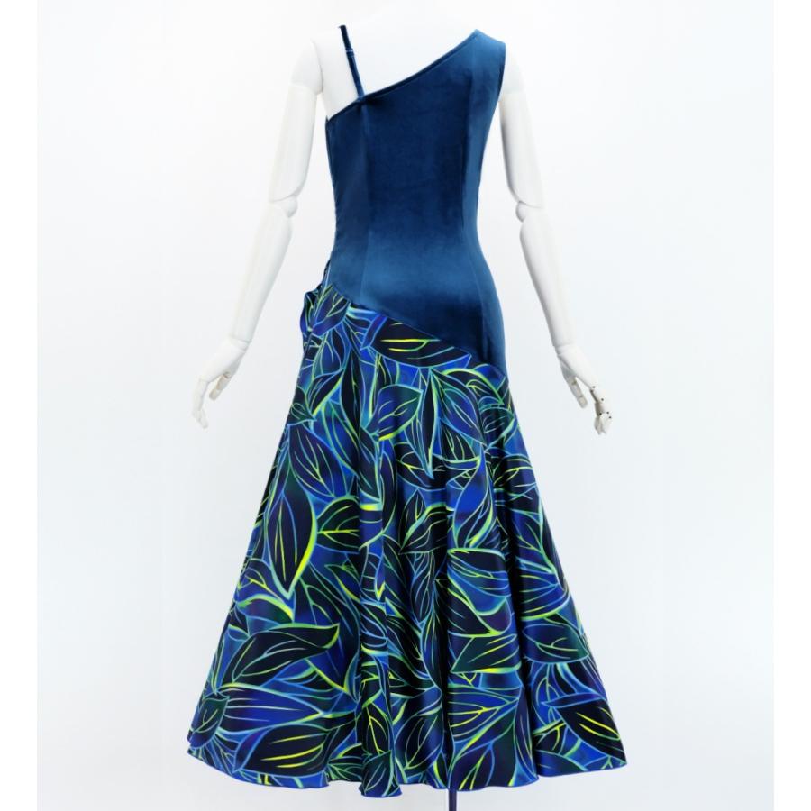 フラドレス [S・M・Lサイズ] ワンショルダー ノースリーブ ロング丈 ティーリーフ ブルー J3088bl |  | 02