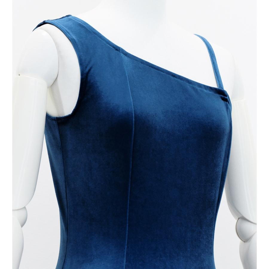 フラドレス [S・M・Lサイズ] ワンショルダー ノースリーブ ロング丈 ティーリーフ ブルー J3088bl |  | 03