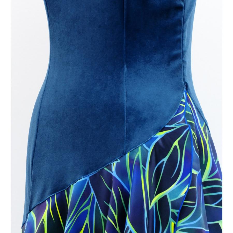 フラドレス [S・M・Lサイズ] ワンショルダー ノースリーブ ロング丈 ティーリーフ ブルー J3088bl |  | 05