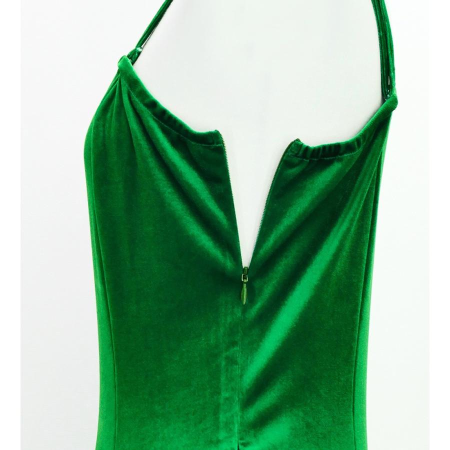 フラドレス [S・M・Lサイズ] ワンショルダー ノースリーブ ロング丈 ティーリーフ ダークグリーン J3088dgr |  | 04