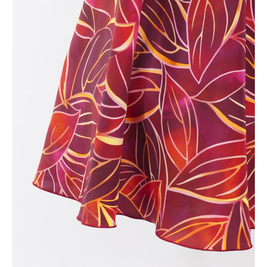 フラドレス [S・M・Lサイズ] ワンショルダー ノースリーブ ロング丈 ティーリーフ ダークレッド J3088drd |  | 06