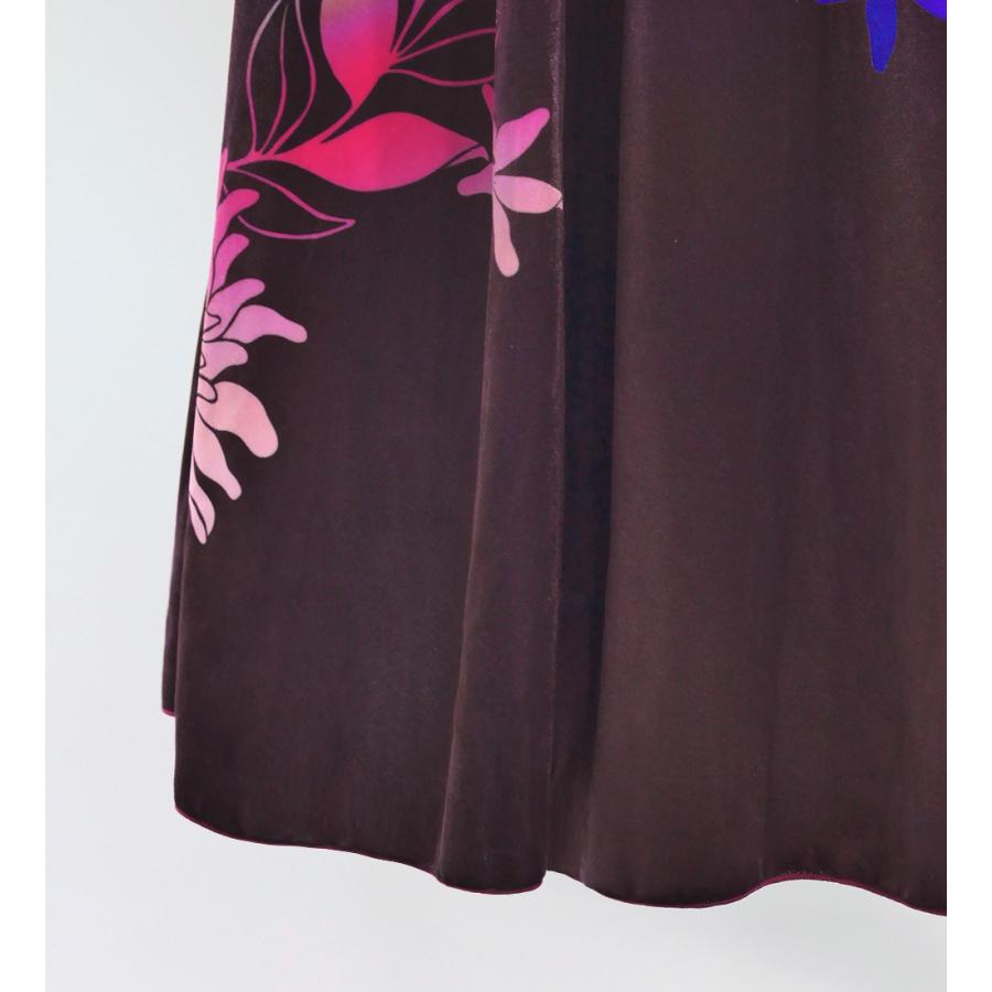 フラドレス [S・M・Lサイズ] ワンショルダー フリルスリーブ ロング丈 プロテア＆ティアレ オレンジ×ブラウン J3102orbr |  | 05