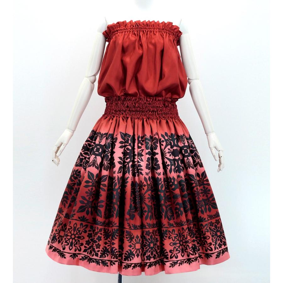 フラダンス 選べるトップス＆パウスカート ハワイアンキルト風