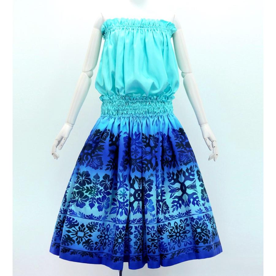 フラダンス 選べるトップス＆パウスカート ハワイアンキルト風