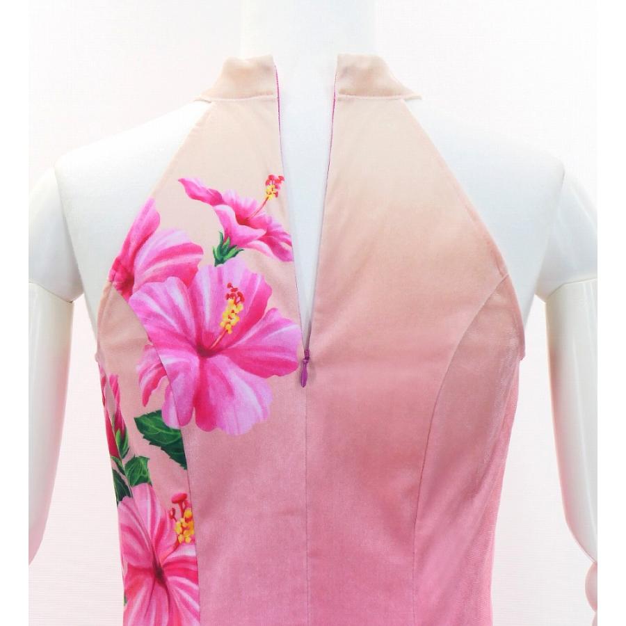 フラドレス [S・M・Lサイズ] ベロア アメリカンスリーブ ロング丈 ハイビスカス クリーム×ピンク J3151crpi |  | 04