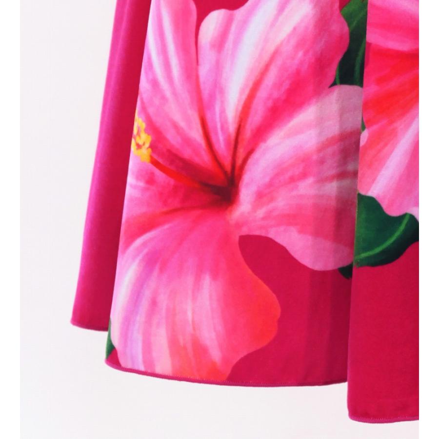 フラドレス [S・M・Lサイズ] ベロア アメリカンスリーブ ロング丈 ハイビスカス クリーム×ピンク J3151crpi |  | 05