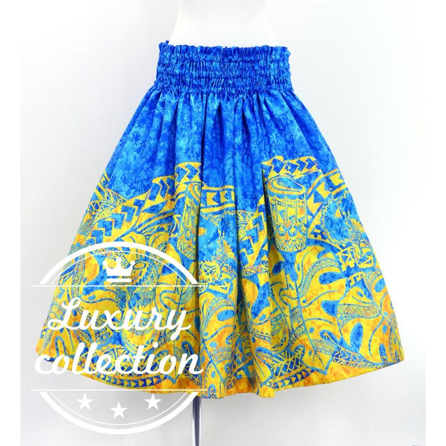 フラダンス シャンタン パウスカート シングル 楽器＆カヒコ ブルー