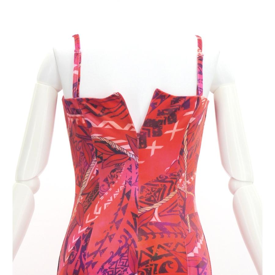 フラドレス [S・M・Lサイズ] コシボフリル マルチウェイ ロング丈 リーフレイ＆カヒコ ダークレッド J3175drd |  | 07