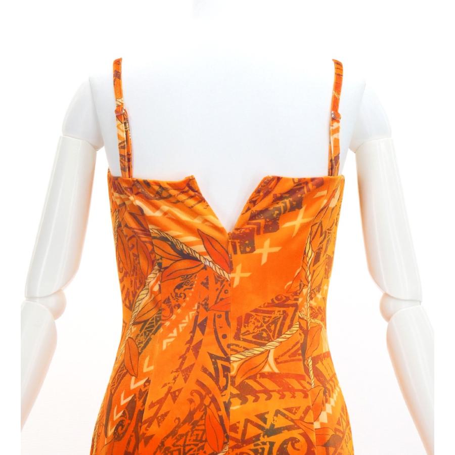 フラドレス [S・M・Lサイズ] コシボフリル マルチウェイ ロング丈 リーフレイ＆カヒコ オレンジ J3175or |  | 07