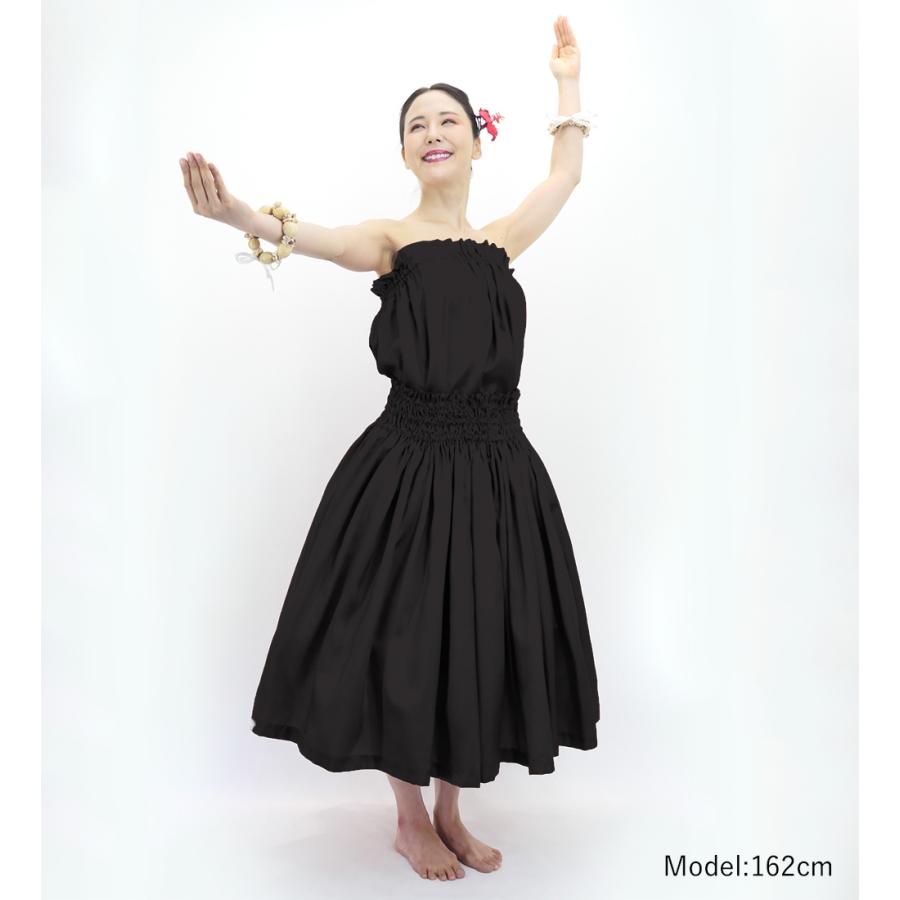 【美品 日本製 フラダンス衣装】グレー EKOLU EHIKU トップス 黒 ⑤ フラダンス 選べるトップス＆パウスカート ダークグレー J3178dgy