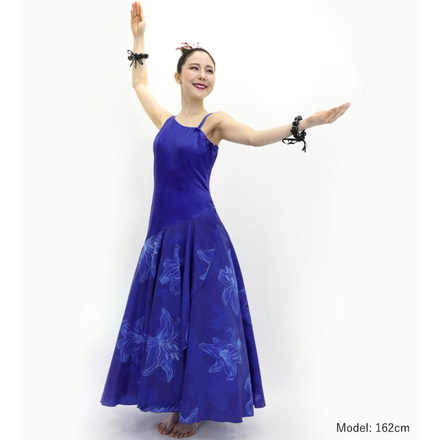 フラドレス [S・M・Lサイズ] ワンショルダー ノースリーブ ロング丈 リリー ブルー J3182bl |  | 01