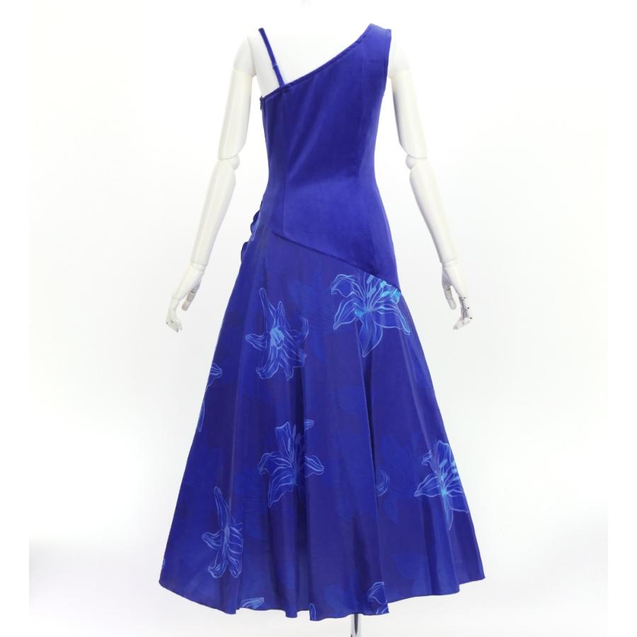 フラドレス [S・M・Lサイズ] ワンショルダー ノースリーブ ロング丈 リリー ブルー J3182bl |  | 02