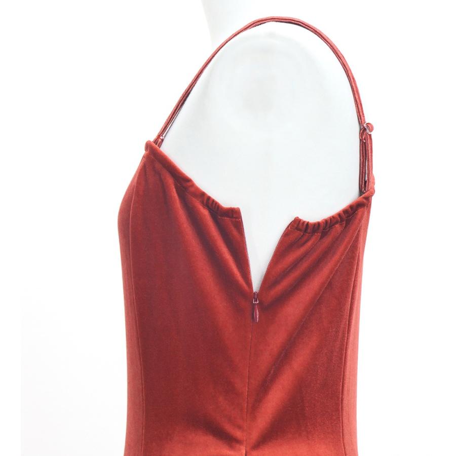 フラドレス [S・M・Lサイズ] ワンショルダー ノースリーブ ロング丈 リリー レッド J3182rd |  | 04