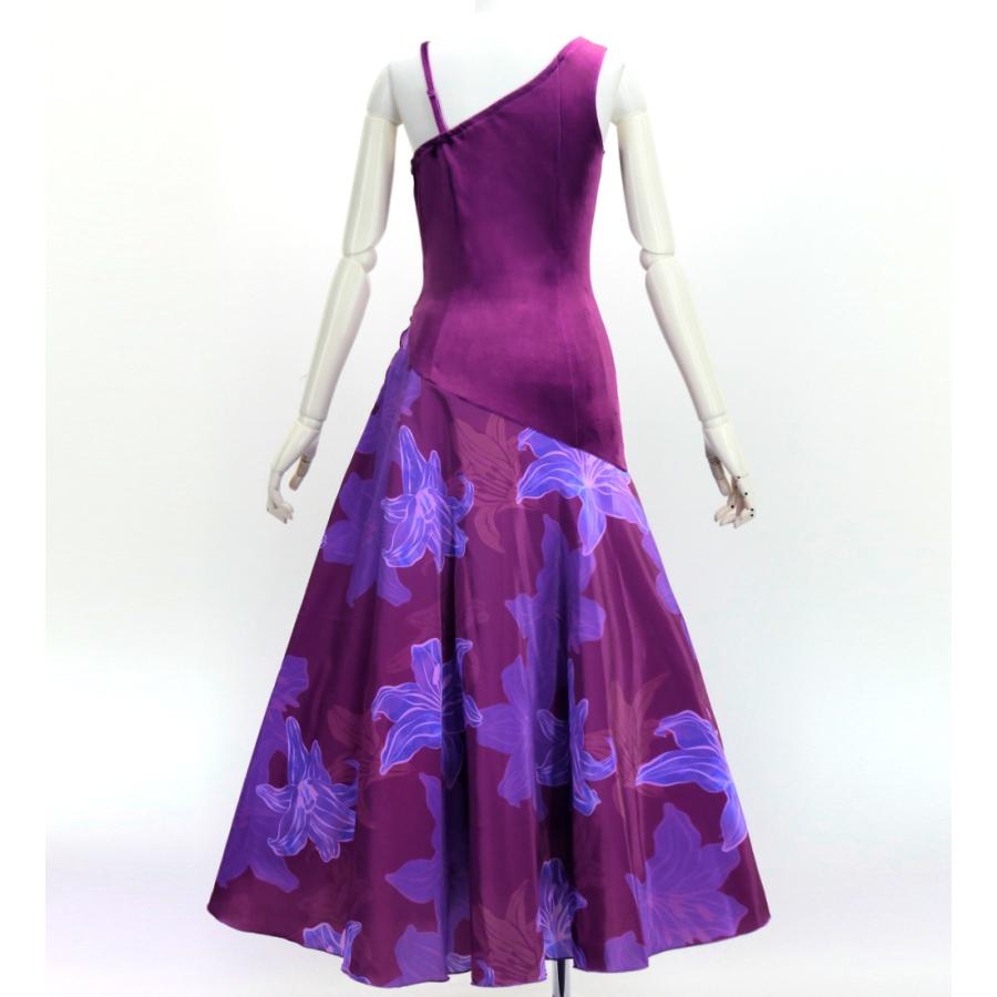 フラドレス [S・M・Lサイズ] ワンショルダー ノースリーブ ロング丈 リリー レッドパープル J3182rdpu |  | 02