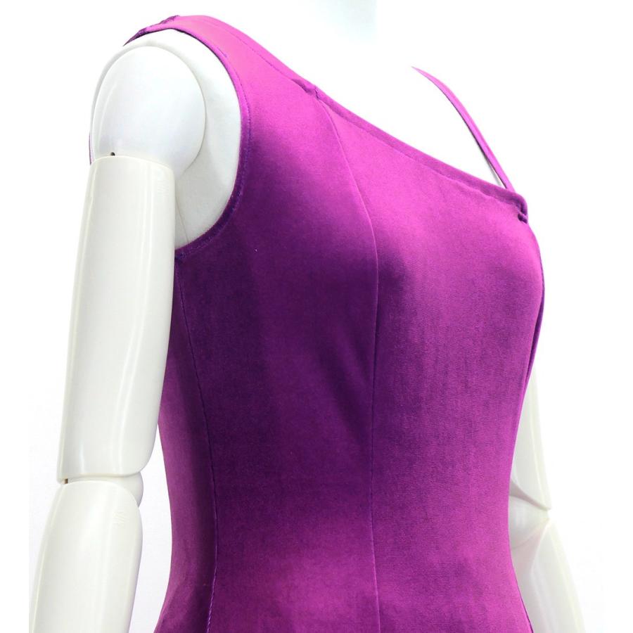 フラドレス [S・M・Lサイズ] ワンショルダー ノースリーブ ロング丈 リリー レッドパープル J3182rdpu |  | 03