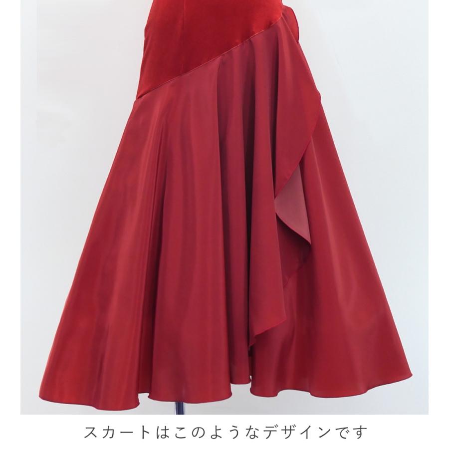 フラドレス [S・M・Lサイズ] ワンショルダー ノースリーブ ロング丈 リリー レッドパープル J3182rdpu |  | 07