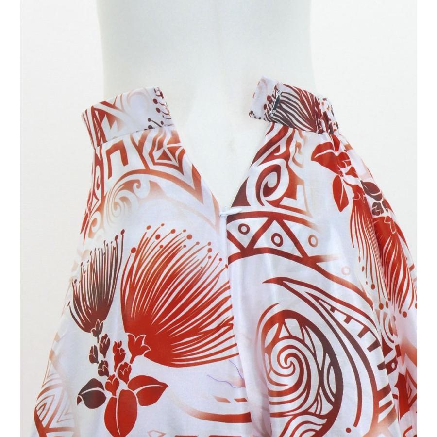 フラダンス [S・M・Lサイズ] フリル ロングサーキュラースカート シャンタン レフア柄 ホワイト J3185 |  | 03