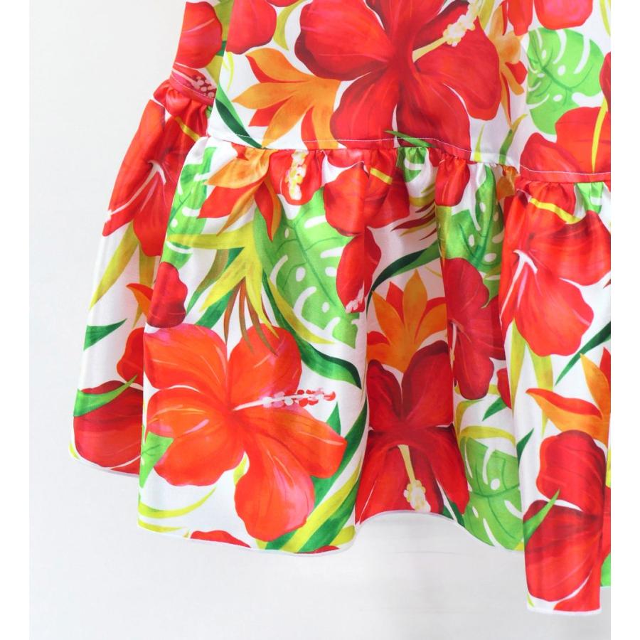 フラダンス [Fサイズ] 巻きスカート シャンタン ハイビスカス柄 ホワイト J3187 |  | 03