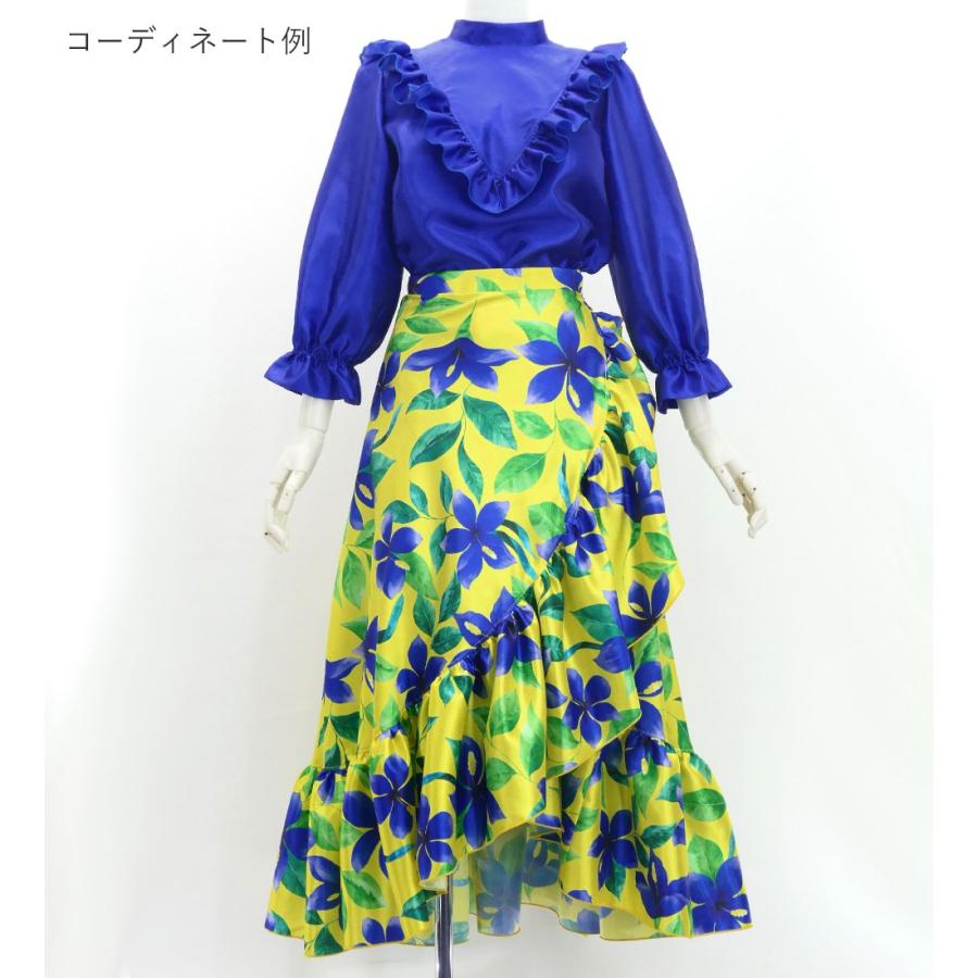 フラダンス [Fサイズ] 巻きスカート シャンタン ハイビスカス柄 イエロー J3188 |  | 04